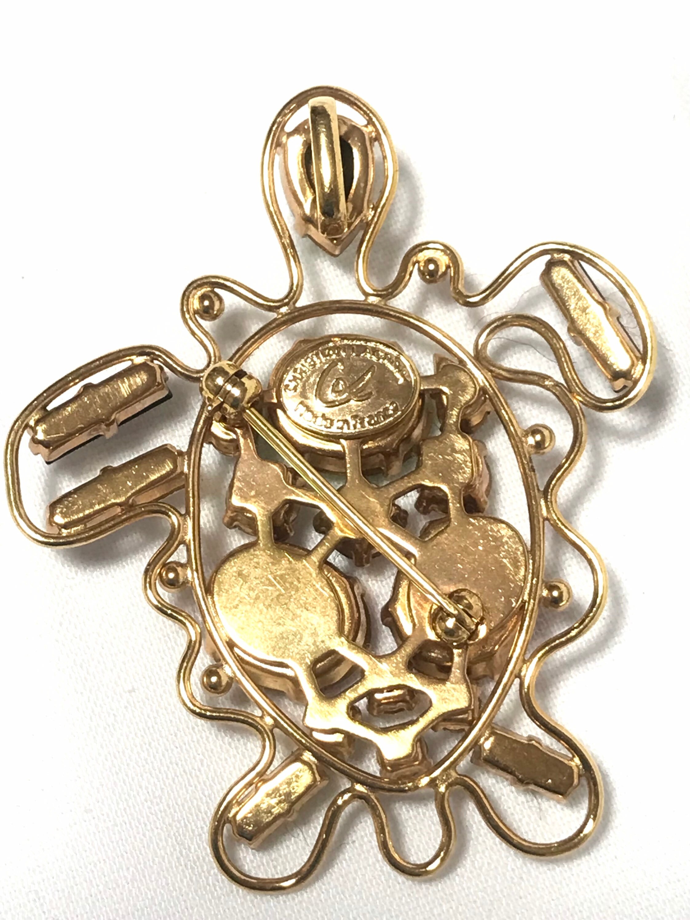 MINT. Vintage Christian Lacroix Turtle Design Brooch Pin MINT. Vintage Christian Lacroix Turtle Design Brooch Pin