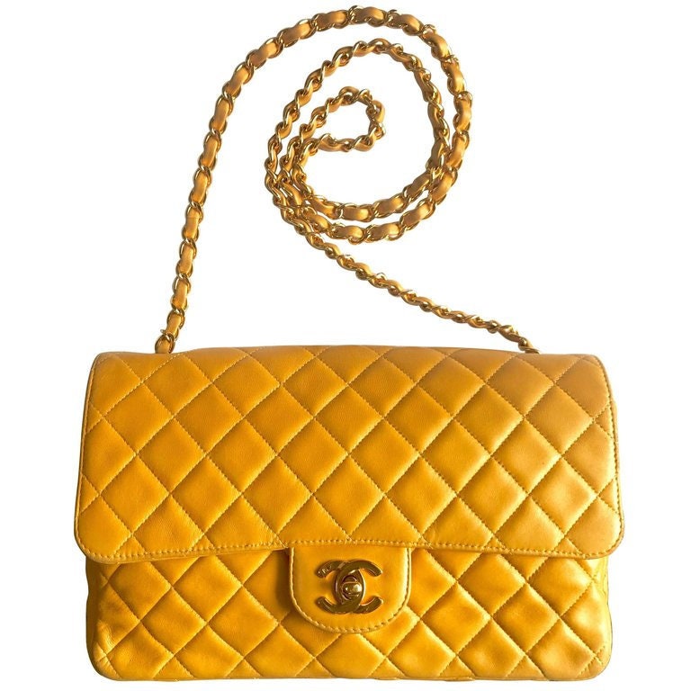 Vintage Chanel classic 2.55 rare yellow color soft lamb leather chain –  eNdApPi ***where you can find your favorite designer vintages..authentic,  affordable, and lovable.