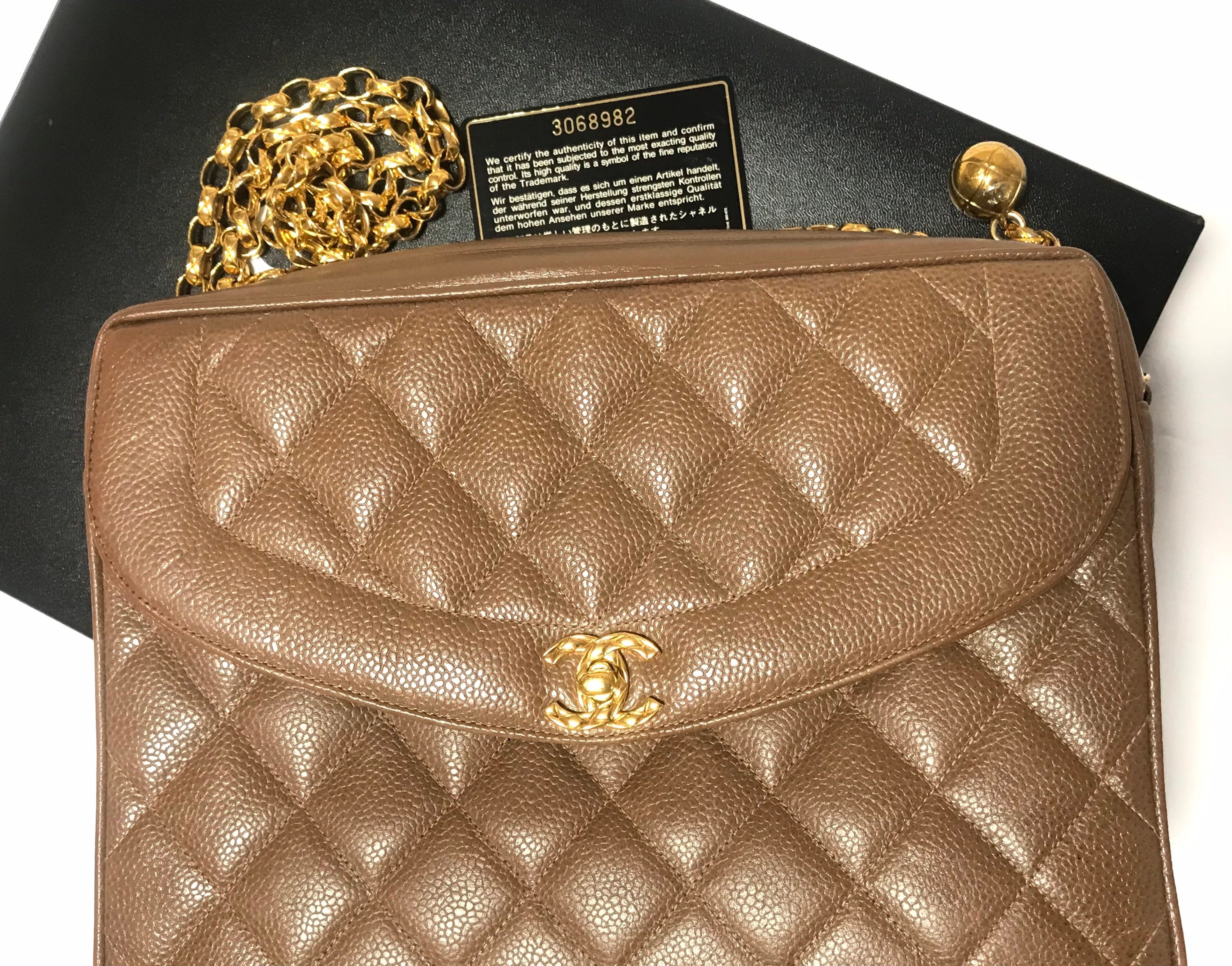 Chanel Vintage Beige Caviar Jumbo Classic Mademoiselle Flap Bag 24k GH –  Boutique Patina