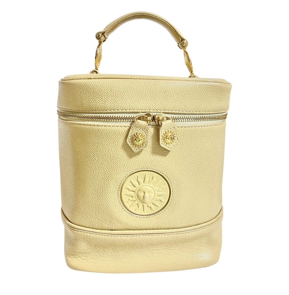 GIANNI VERSACE SUN BURST VANITY LEATHER BAG ジャンニ