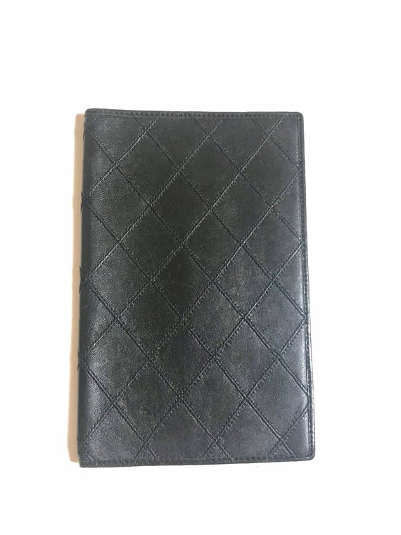 Vintage CHANEL Black Stitched Leather Book Cover Diary Cover -  Norway