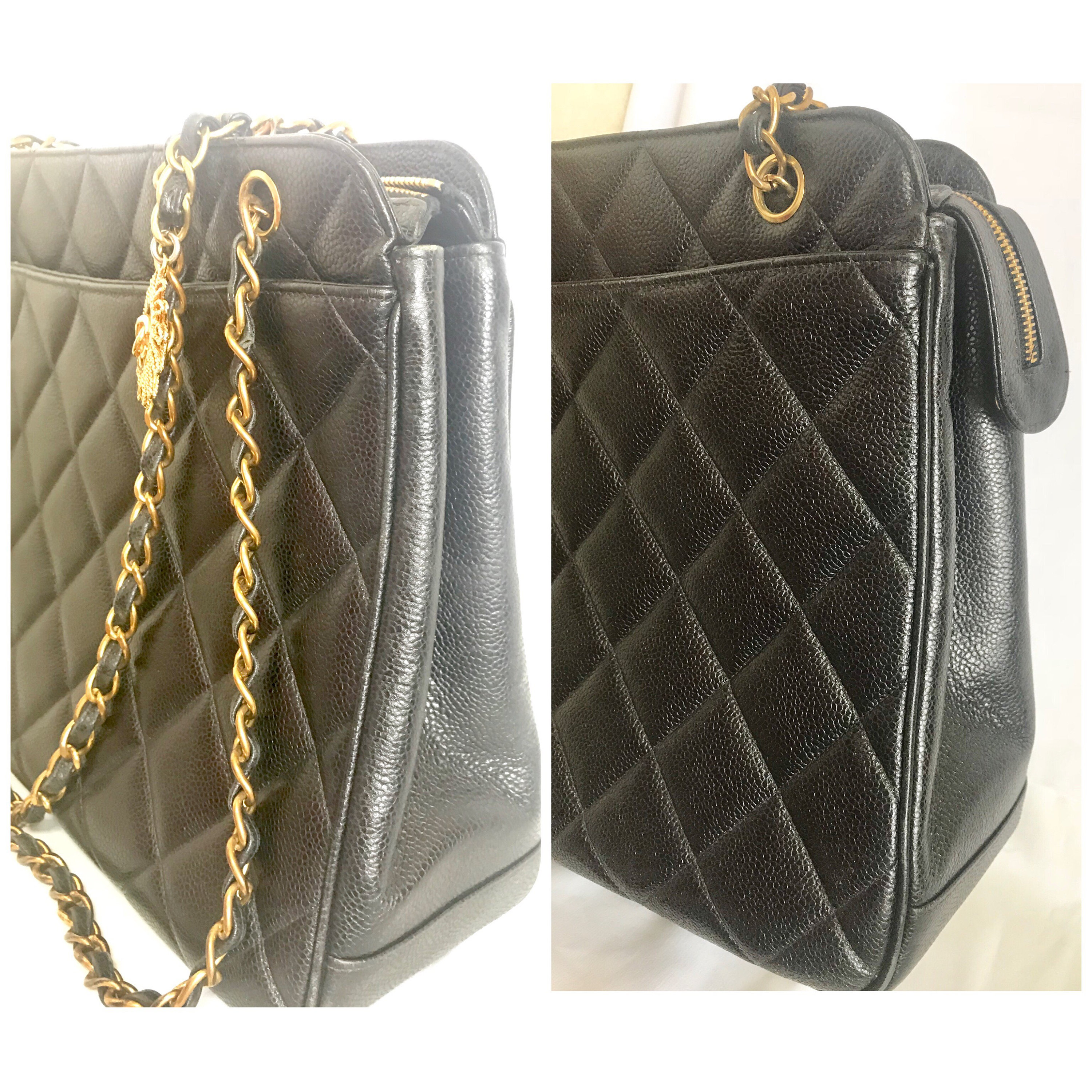 ショルダーバッグ・ポシェット × ヴィンテージ(中古) Chanel Caviar Matelasse Coco Mark Shoulder Bag A66805 CHANEL Matelasse Shoulder Bag Caviar Skin Vintage Zipper