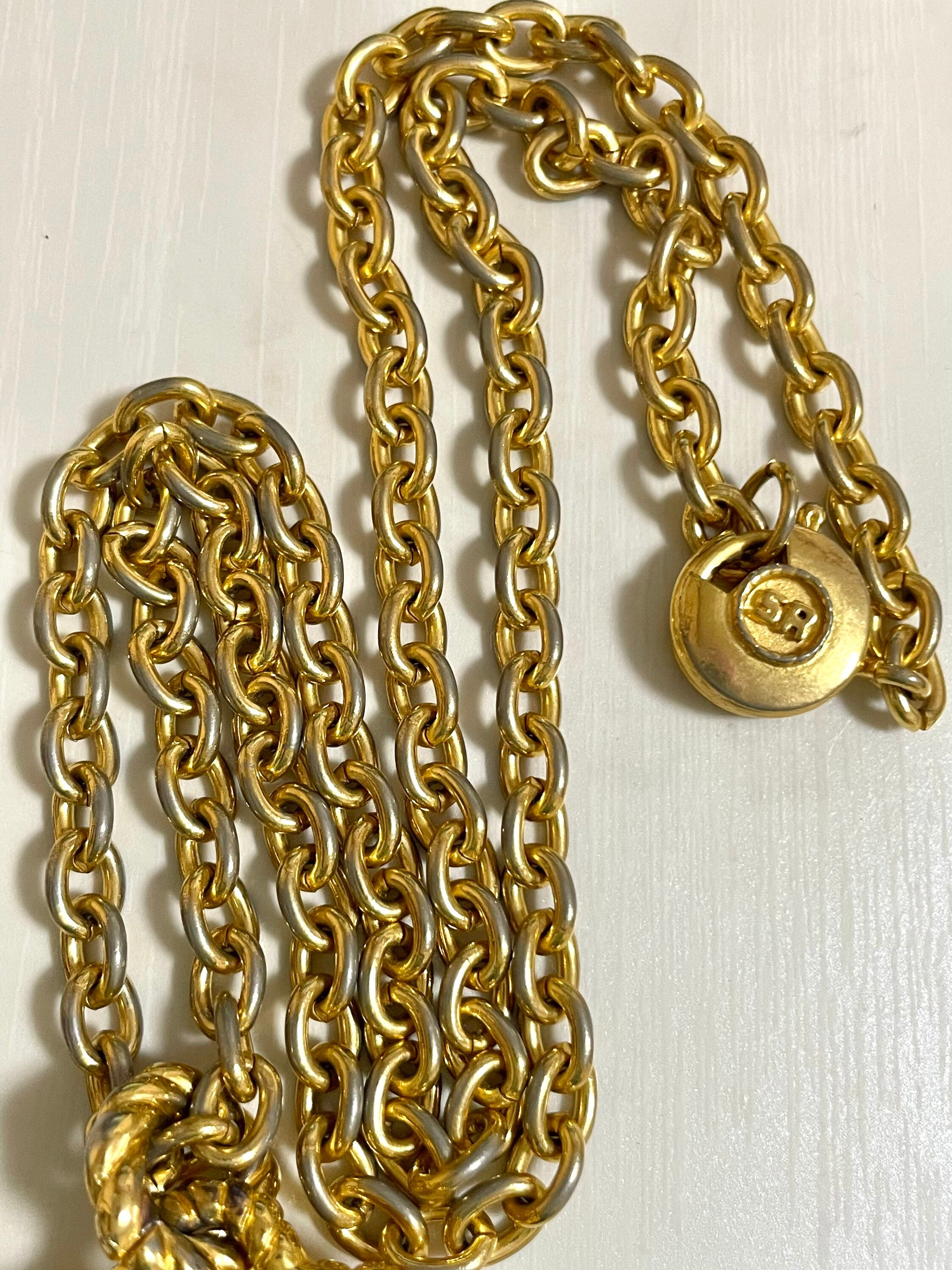 Vintage Sonia Rykiel Chain Necklace With Rope Design Heart