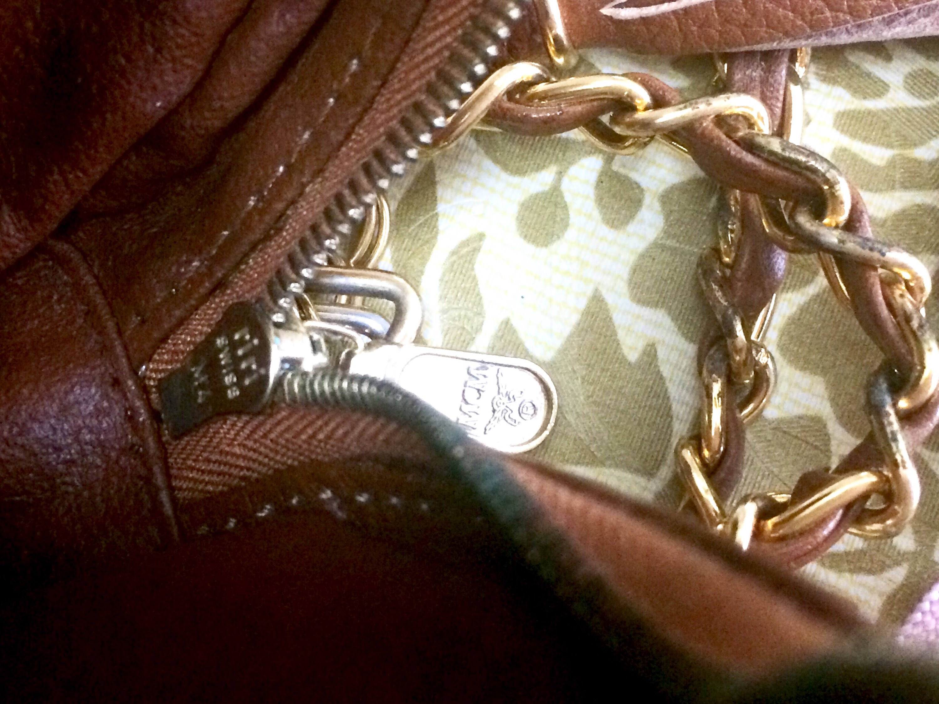 Vintage MCM Brown Leather Round Mini Suzy Wong Shoulder Bag