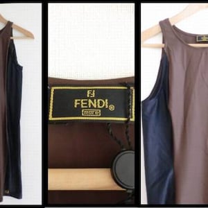 Vintage FENDI brown and grey mode dress. Simple and elegant dress. 0507201