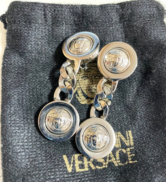 Gianni Versace Vintage Medusa Drop Earrings 1990’s