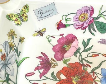 1980s Vintage GUCCI × Bernardaud Limoges Ceramic Floral Plate