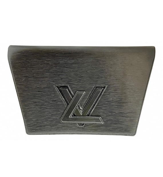 W3. Vintage Louis Vuitton Black Epi Trapezoid Mod Style Clutch 