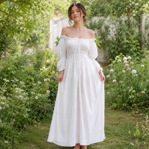 Milkmaid Dress White Cotton