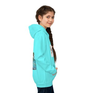 Moana Character Hoodie | Kids Aqua Pullover, Island Ocean Design image 5