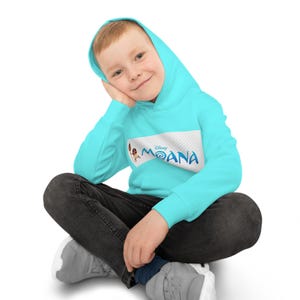 Moana Character Hoodie | Kids Aqua Pullover, Island Ocean Design image 10