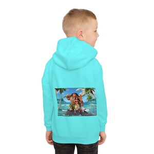 Moana Character Hoodie | Kids Aqua Pullover, Island Ocean Design image 8