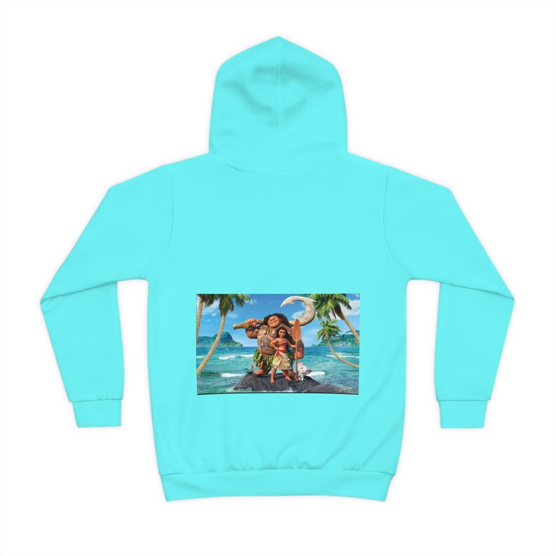 Moana Character Hoodie | Kids Aqua Pullover, Island Ocean Design image 2