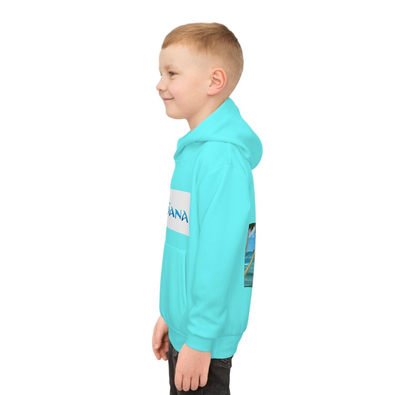 Moana Character Hoodie | Kids Aqua Pullover, Island Ocean Design image 9