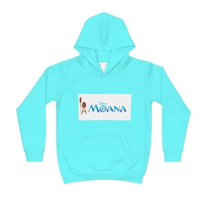 Moana Character Hoodie | Kids Aqua Pullover, Island Ocean Design image 1