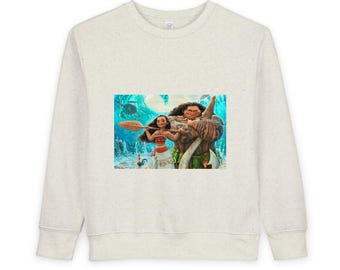 Felpa per bambini con i personaggi del film Moana / Maglietta per bambini con avventura sull'isola