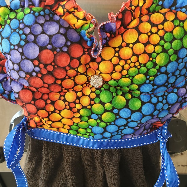 Bright Bubbles Color Spheres Kitchen Oven Dress Towel rainbow