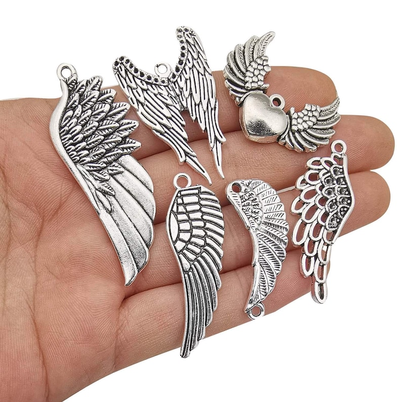 Angel Wing Charms Wing Pendants Assorted Wing Charms Antiqued Etsy