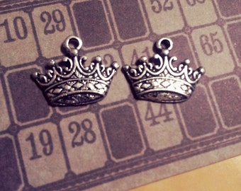 Crown Charms Queen Charms Silver Crown Charms Royalty Charms Victorian Charms 6 piezas Silver Crown Jewelry Charms Fairy Tale Charms