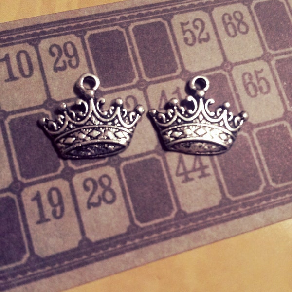 Crown Charms Queen Charms Silver Crown Charms Royalty Charms Victorian Charms 6 pieces Silver Crowns Crown Jewelry Charms Fairy Tale Charms