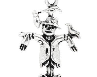 Scarecrow Charms Antiqued Silver Charms Silver Fairy Tale Charms Scarecrow Pendants Silver Pendants BULK 30pcs