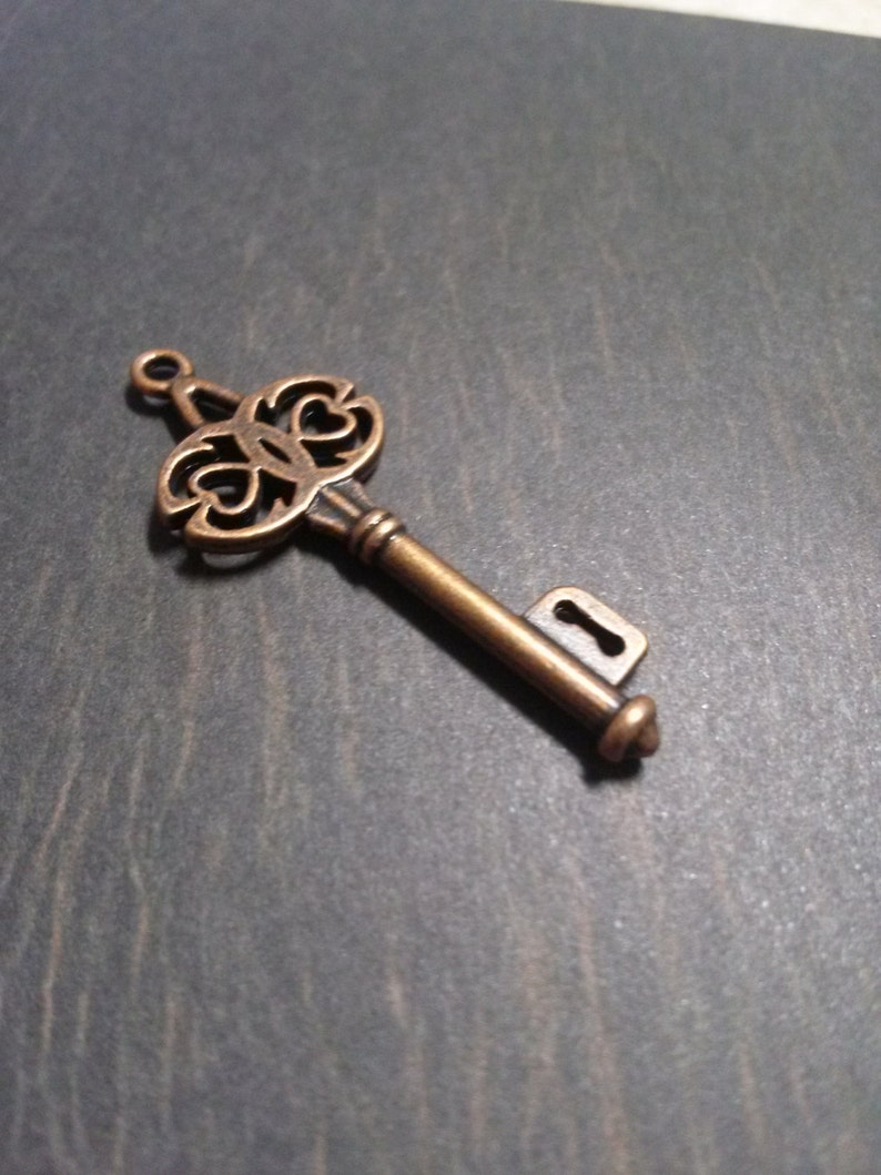 Wedding Keys Bulk Skeleton Keys Wholesale Key Pendants Antiqued Copper Keys Steampunk Keys 45mm 50pcs