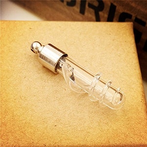 Glass Vial Pendants Small Glass Vials Wishing Bottles Wishing Vials Potion vials Screw Top Vials 10pcs