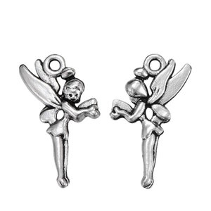 Fairy Charms Set Antiqued Silver Pixie Charms Fairy Pendants BULK Charms Wholesale Charms 100pcs