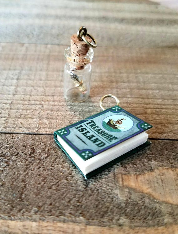 Fairy Tale Book Charms Miniature Book Charms Treasure Island Etsy