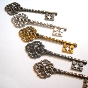 Skeleton Key Pendants Bulk Skeleton Keys Wholesale Keys Weddings Keys Assorted Gold Silver Copper Bronze Gunmetal 68mm 20pcs