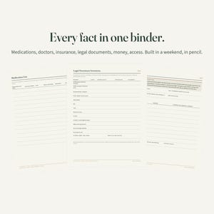 Aging Parent Care Binder, Elderly Parent Planner, Caregiver Organizer PDF, Medical Binder, Hospital Discharge Checklist, Emergency Sheet 画像 5