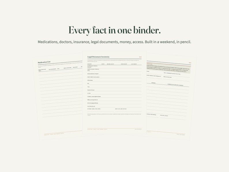 Aging Parent Care Binder, Elderly Parent Planner, Caregiver Organizer PDF, Medical Binder, Hospital Discharge Checklist, Emergency Sheet 画像 5