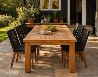 Planos para mesa de comedor exterior / Mesa de jardín o patio para proyectos de carpintería sencillos (Descarga en PDF)