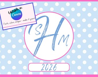Funda personalizable para cartas de mahjong con estampado preppy de lunares rosas.