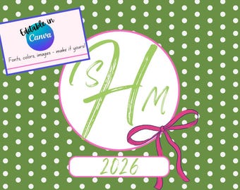 Funda para cartas de Mahjong personalizable con lunares verde lima.
