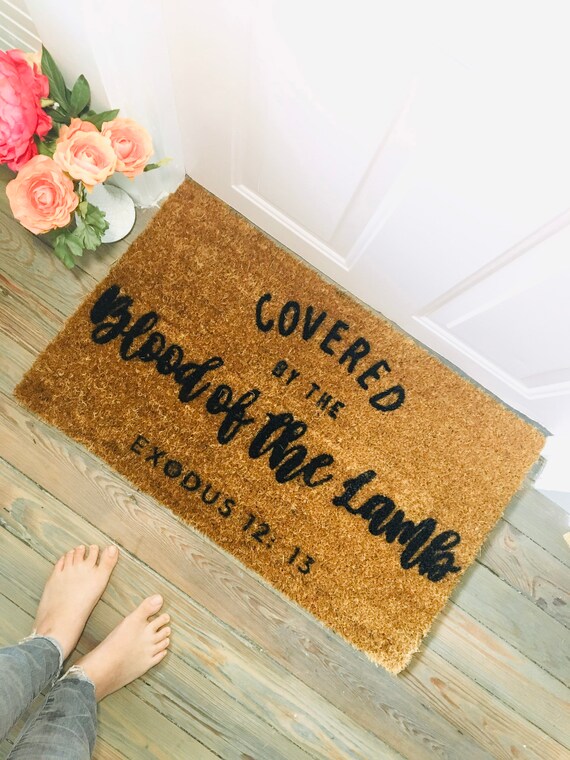 Bedeckt Vom Blut Des Lammes Teppich Fussmatten Foyer Home Etsy