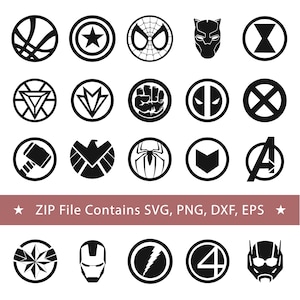 Super-héros PNG, Avengers png, spiderman dxf, ironman png, clipart super-héros, lot de fichiers vectoriels, téléchargement numérique