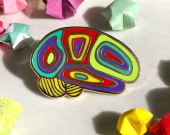 Neuro Art. Brilliant Brain Pins, Gift for Doctor, Nurse, Scientist,  Abstract Colorful Rings brain. Lapel pins.