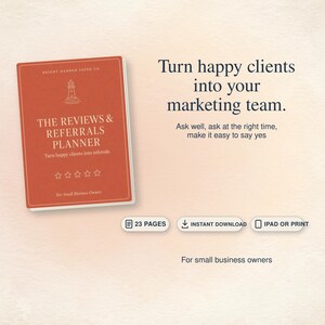 Small Business Review and Referral Planner, Word-of-Mouth Marketing Workbook (Digital Download)