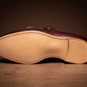 Handmade Mens Shoes Burgundy Double Monk Strap Loafers Croc Embossed Dress Shoes Cowhide Leather Custom Size Gift for Him