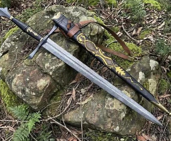 Handmade Damascus Medieval Longsword – European Style Historical Replica