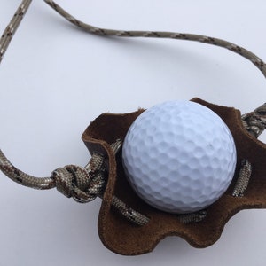 Paracord und Leder Golfball Thrower Shepherd Sling handgefertigt von David the Shepherd