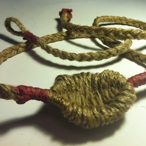 David's Handmade Woven Pouch Shepherd Sling made from Natural Rope Fibers