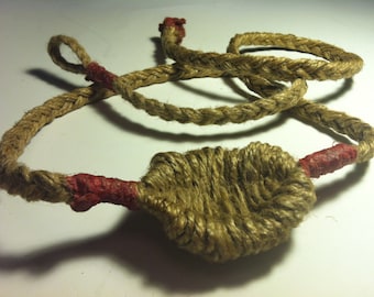 David's Handmade Woven Pouch Shepherd Sling made from Natural Rope Fibers