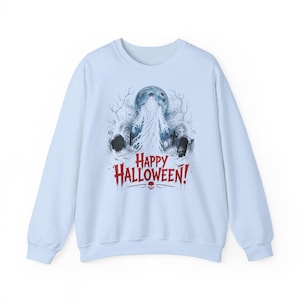 Ghost Bride Haunted Graveyard Happy Halloween Sweatshirt | Halloween Crewneck