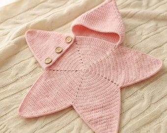 Crochet Baby Star Onesie Pattern PDF, Hooded Baby Cocoon Pattern, Star Baby Wrap Crochet Pattern, Newborn Sleep Sack, Baby Shower Gift