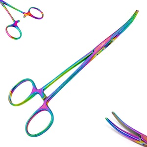 5.5" Curve/ Straight Hemostat Forceps Body Jewelry Piercing Tool Ring Opening Closing Pliers, Stainless Steel.