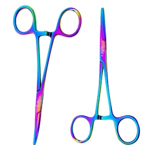5,5" kurvig/rak hemostattång, kroppssmycken, piercingverktyg, ringöppnings- och stängningstång, rostfritt stål.