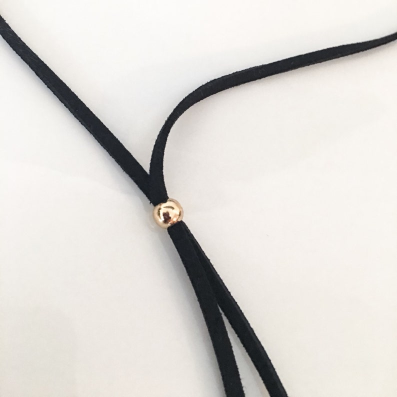 Suede Lariat Choker Necklace Black or Burgundy