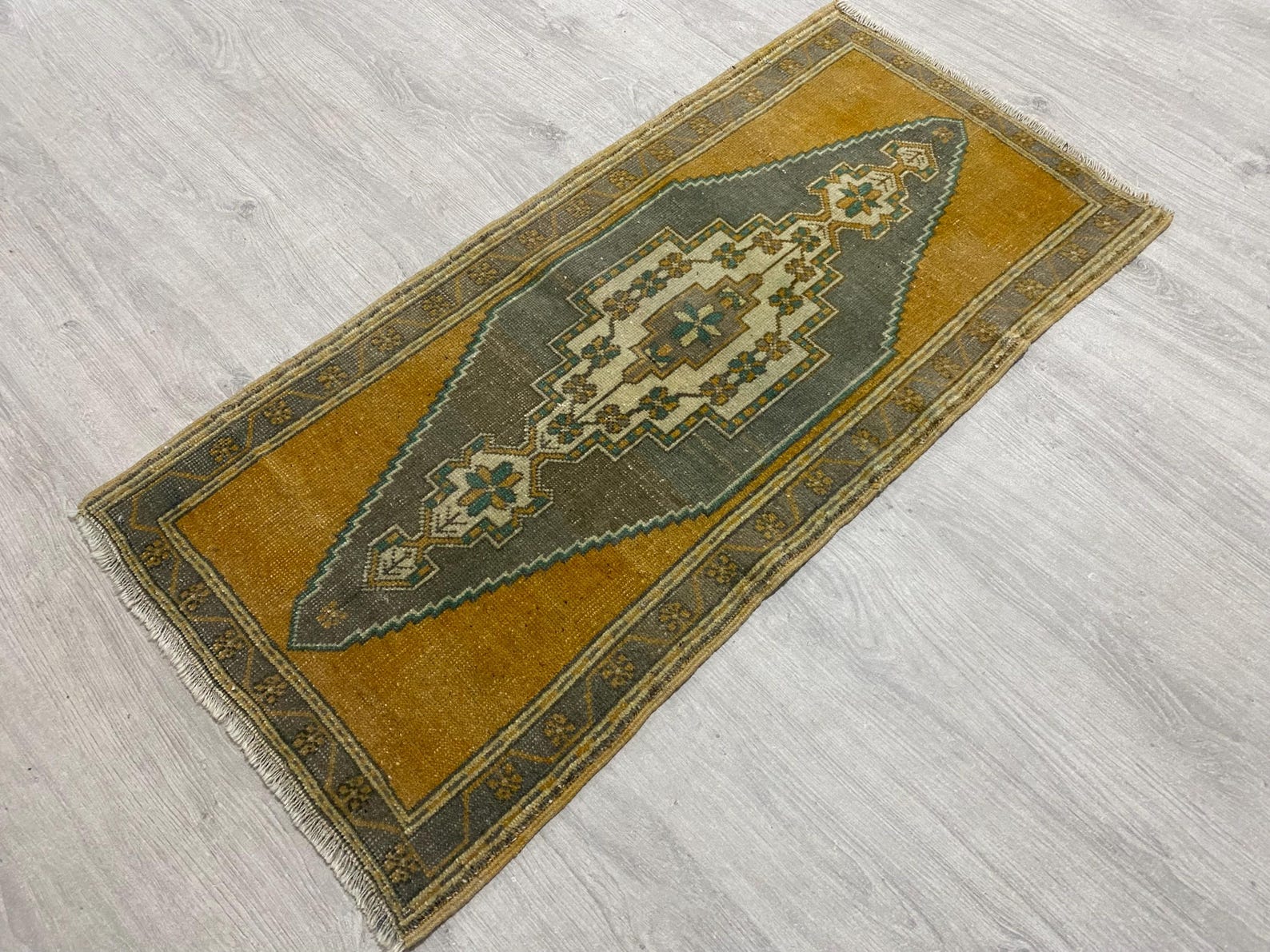 Turkish Rug Small Vintage Turkish Small Rug, 1.7 X 3.6 Ft, Wool Boho Oushak Doormat Rug ...